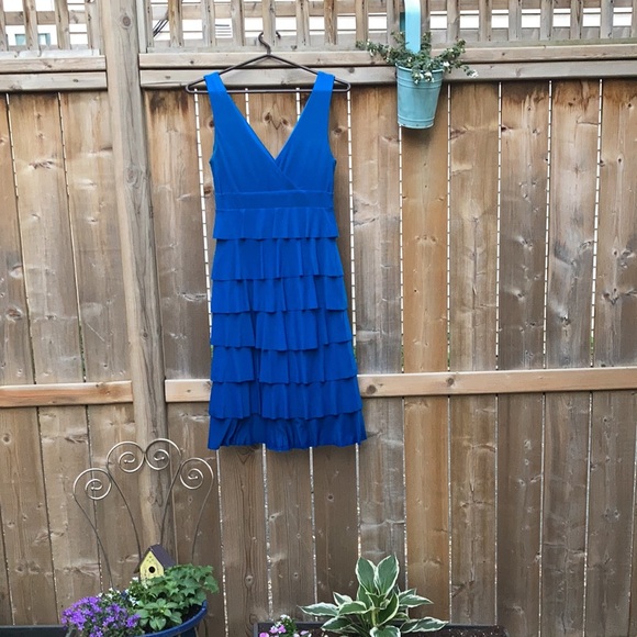 Frank Lyman Blue Ruffle Dress - Picture 11 of 11